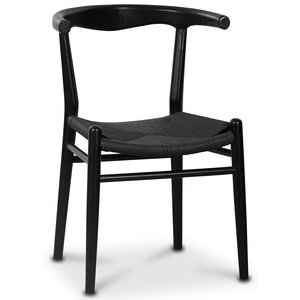 2 st Berit matstol - Svart / Svart Repsits - Trästolar