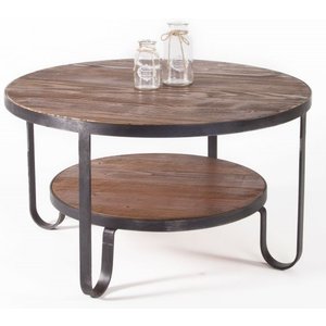 Bolivia runt soffbord D80 cm - Antikbehandlat - Soffbord i trä