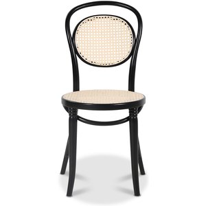 2 st No 10 matstol med rottingsits och -rygg - Svart - Trästolar