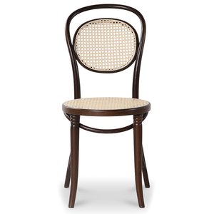 2 st No 10 matstol med rottingsits och -rygg - Valnöt - Trästolar