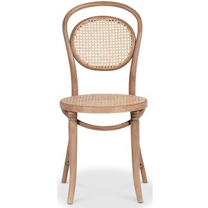 2 st No 10 matstol med rottingsits och -rygg - Vintage - Trästolar