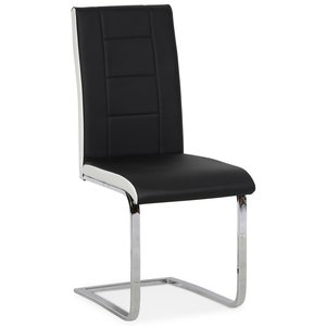 4 st Denver matstol - Svart/Vit -Matstolar & Köksstolar - Konstläderklädda stolar