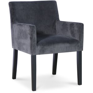 Filip karmstol - Mörkgrå sammet - Karmstolar