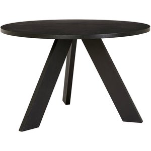 Fiona runt matbord 120 cm - Svartbetsad ekfanèr - Ovala & Runda bord