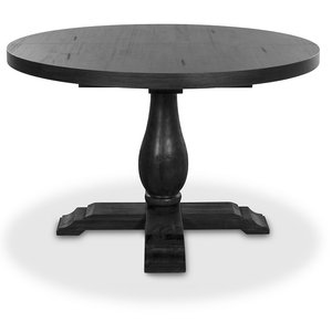 Lamier runt förlängningsbart matbord i svartbetsad ask - Ovala & Runda bord