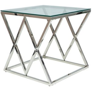 Maine sidobord 55 x 55 cm - Krom - Sidobord & lampbord