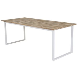 Regald matbord 200 cm - Vit/ljus teak - Övriga matbord