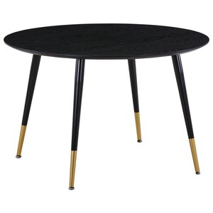 Slope matbord ø115 cm - Svart/mässing - Ovala & Runda bord