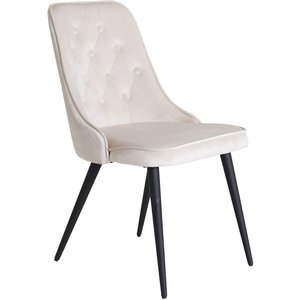 2 st Alice Deluxe matstol - Svart/beige sammet - Klädda & stoppade stolar