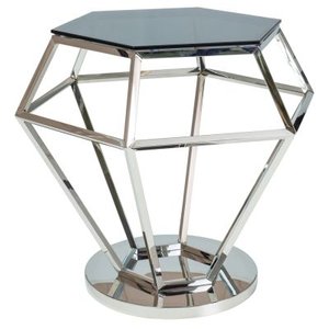 Millward lampbord 48 x 42 cm - Krom/svart - Sidobord & lampbord