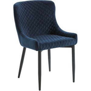 Miltona matstol - Mörkblå sammet - Klädda & stoppade stolar