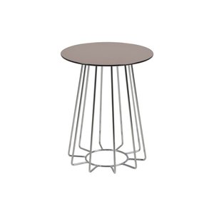 Casia hörnbord 40 x 40 cm - Brun/krom - Sidobord & lampbord