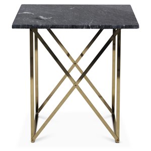 Paladium Lampbord 55 x 55 cm - Mässing / Grå marmor - Sidobord & lampbord