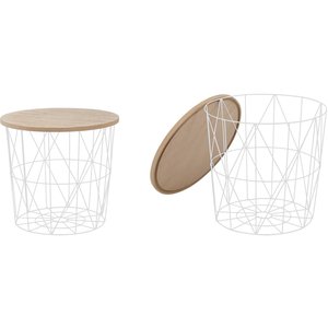 Roseanne lampbord Ø42 cm - Vit - Sidobord & lampbord