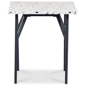Terrazzo sidobord 50x50 cm - Terrazzo Cosmos & underrede AIR i svart metall - Sidobord & lampbord