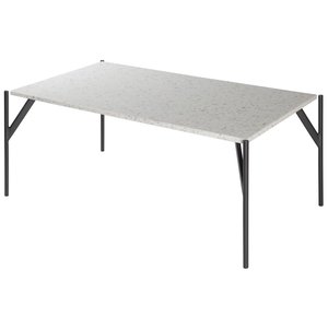 Terrazzo soffbord 110x60 cm - Bianco Terrazzo & underrede AIR i svart metall - Terrazzo-bord