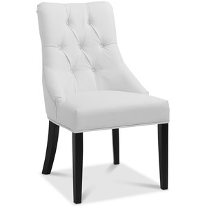 2 st Tuva matstol deluxe - Vitt konstläder / Svarta ben - Klädda & stoppade stolar