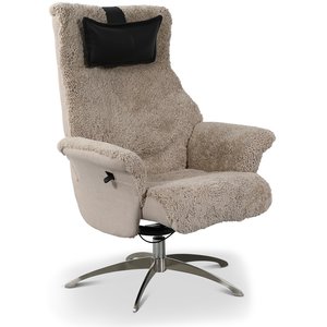 Ullrik fårskinnsfåtölj - Beige fårskinn + Matt- och textilrengöring - Reclinerfåtöljer