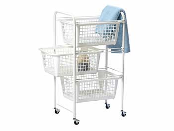 Vagn med 3 korgar Vit 38x30x68cm - Övriga - bild