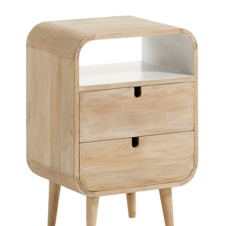 Bild på Sängbord GERALD 40x60 mangoträ/vit - Kave Home