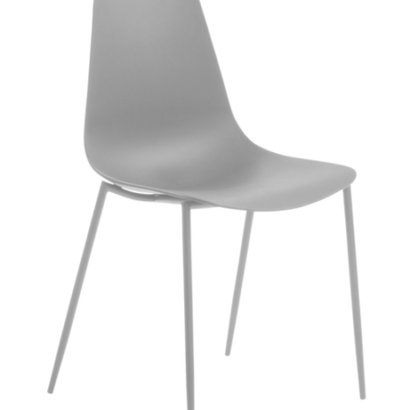 Bild på Stol WASSU 6-pack grå metall/grå plast - Kave Home
