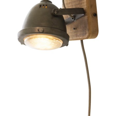 Bild på Vägglampa Alaska järngrå/trä - Aneta Lighting