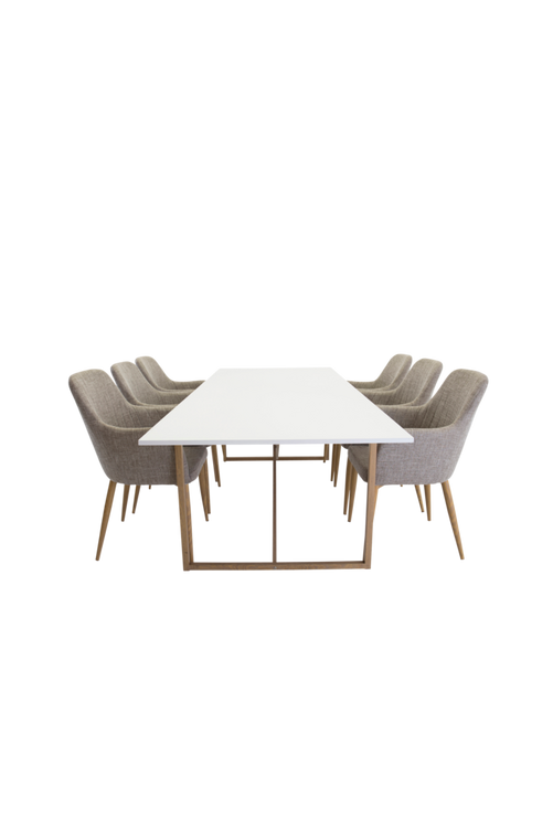 hom_1596877-01_Fs Bild på Matgrupp Pinner matbord och 6st Comfort matstolar - Venture Home