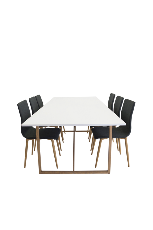 hom_1596879-01_Fs Bild på Matgrupp Pinner matbord och 6st Windu matstolar - Venture Home