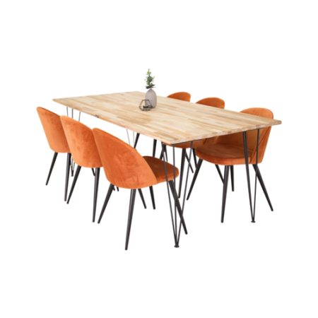 Bild på Matgrupp Bangkok matbord och 6st Valleta matstolar - Venture Home