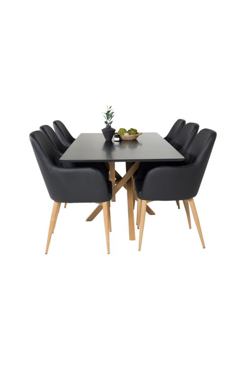 hom_1596904-01_Fs Bild på Matgrupp Plaza matbord och 6st Comfort matstolar - Venture Home