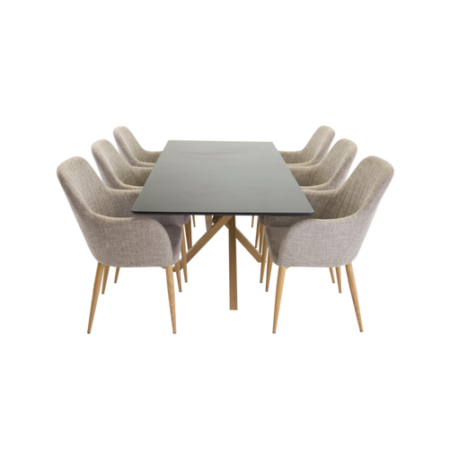 Bild på Matgrupp Plaza matbord och 6st Comfort matstolar - Venture Home