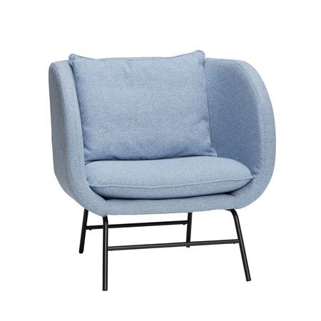 Fåtölj med metallben Blå - Hübsch - bild