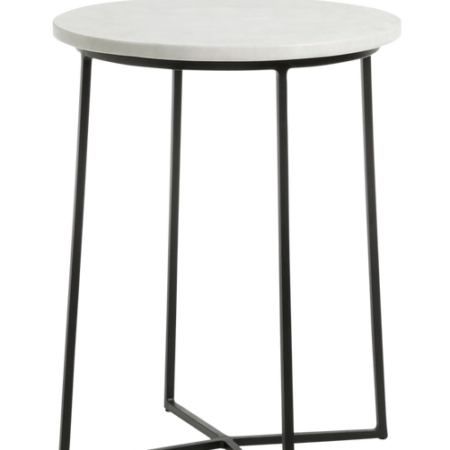 Bild på Sidobord BURNET B metall/vit marmor - Kave Home