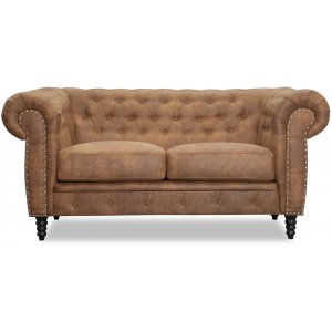 Ashford 2-sits chesterfield - Cognac ecoläder - 2-sits soffor