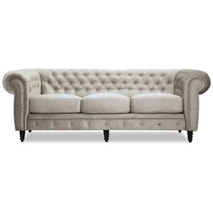 Ashford 3-sits chesterfield - Ljus sammet - 3-sits soffor