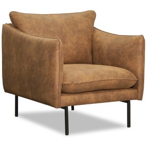 Björndal fåtölj - Cognac ecoläder - Tygfåtöljer