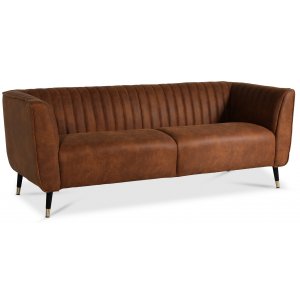 Erik 3-sits soffa - Cognac / Mässing - 3-sits soffor