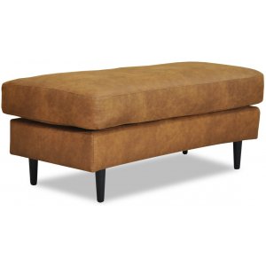 Gotland böjd fotpall - Cognac ecoläder - Sittpuffar