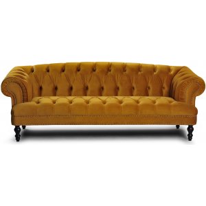 Oxford deluxe 3-sits soffa i lejongul sammet - 3-sits soffor