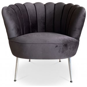 Snäckan fåtölj - Brun sammet / Krom - Tygfåtöljer