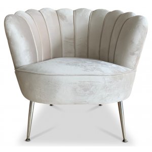 Fåtölj snäcka sammetsfåtölj Beige - Tygfåtöljer