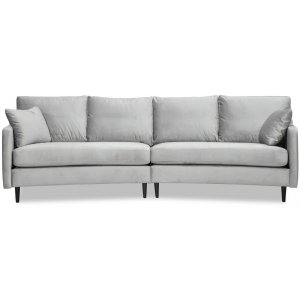 Visby 4-sits svängd soffa 301 cm - Gråbeige sammet - 4-sits soffor
