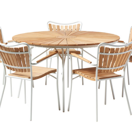 Bild på ELLEN Matgrupp 130 + 5 stolar Vit från Cinas