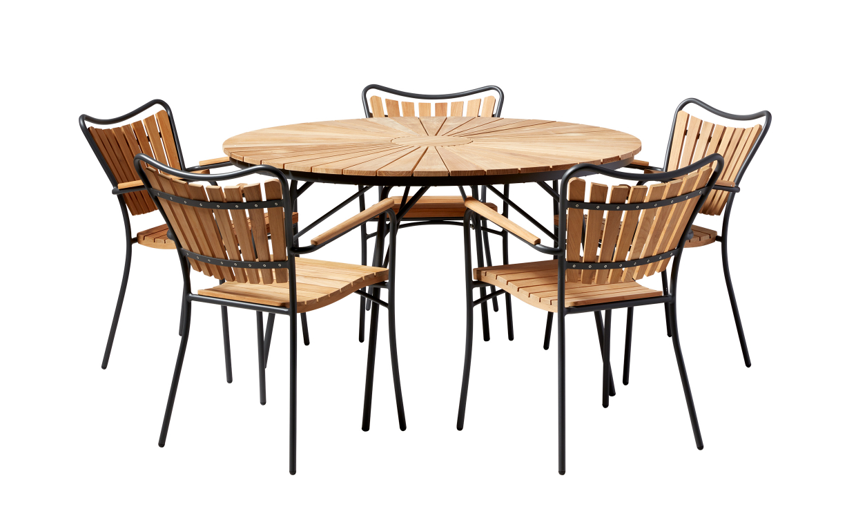 2521136-3515136-5 Bild på ELLEN Matgrupp 130 + 5 Stolar Grå från Cinas