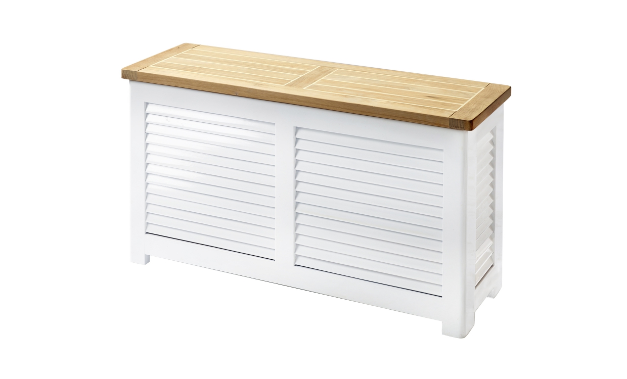 5056012 Bild på LAURA Förvaringslåda Vit/Teak från Cinas