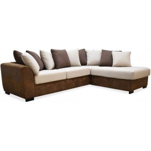 Delux soffa med öppet avslut höger - Brun/Beige/Vintage -Tygsoffor - Soffor