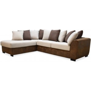 Delux soffa med öppet avslut vänster - Brun/Beige/Vintage -Tygsoffor - Soffor