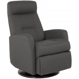 Frans reclinerfåtölj med gungfunktion - Grå tyg - Reclinerfåtöljer