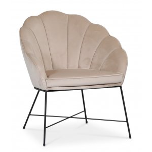 Mirò fåtölj - Beige sammet + Möbelvårdskit för textilier - Tygfåtöljer