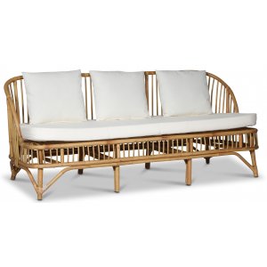 Baboo 3-sits soffa i rotting med dynor - Natur - 3-sits soffor